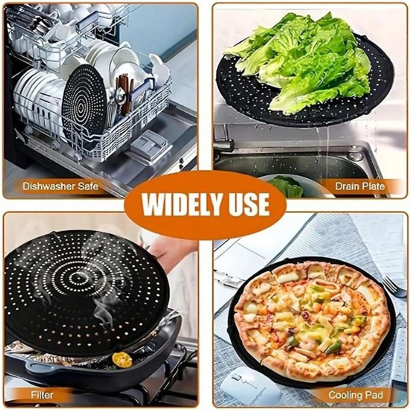 2Pack Silicone Splatter Screen for Frying Pan -12.5Inch Stainless Steel Grease Splatter Guard with F