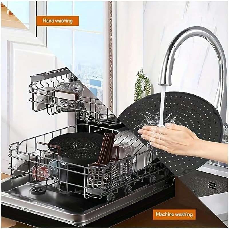 2Pack Silicone Splatter Screen for Frying Pan -12.5Inch Stainless Steel Grease Splatter Guard with F