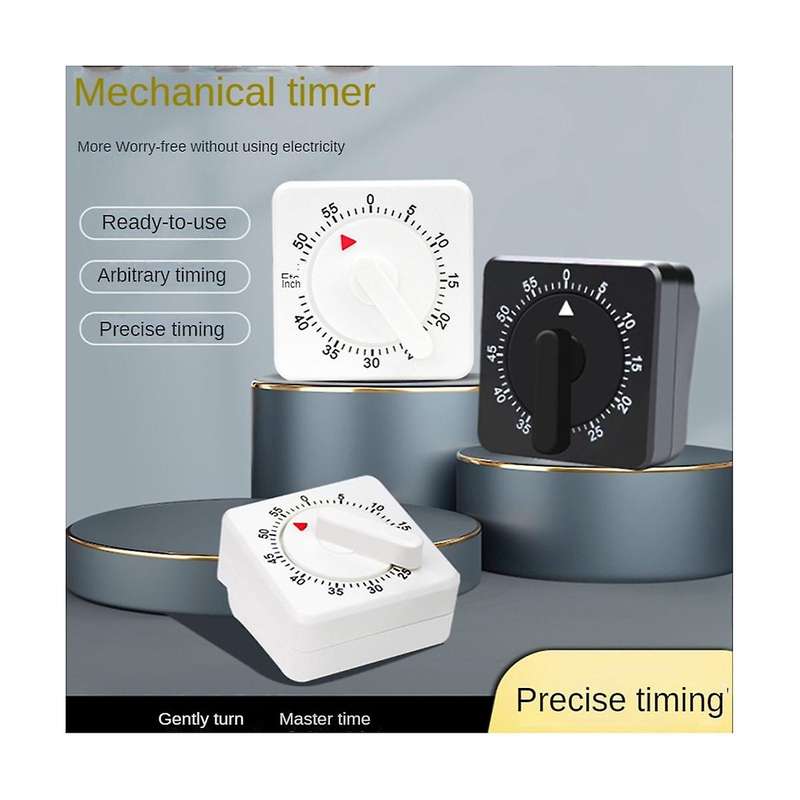 2-pack Square 60 Mechanical Kitchen Timer,chef Cooking Timer Clock with Loud Alarm