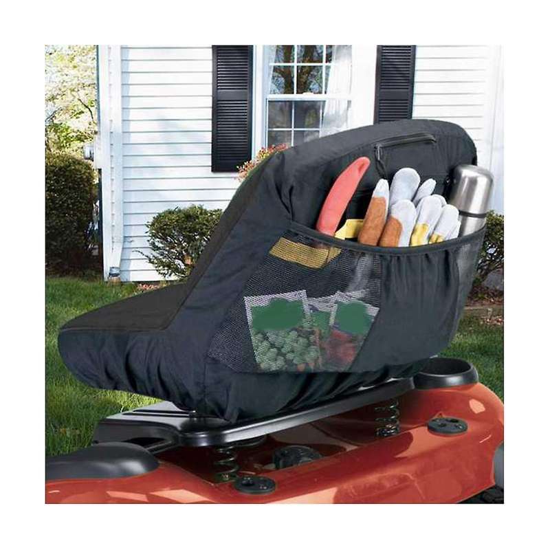 2pack Universal Riding Lawn Mower Tractor Seats Cover Padded Comfort Pad Storage Pouch Medium Black