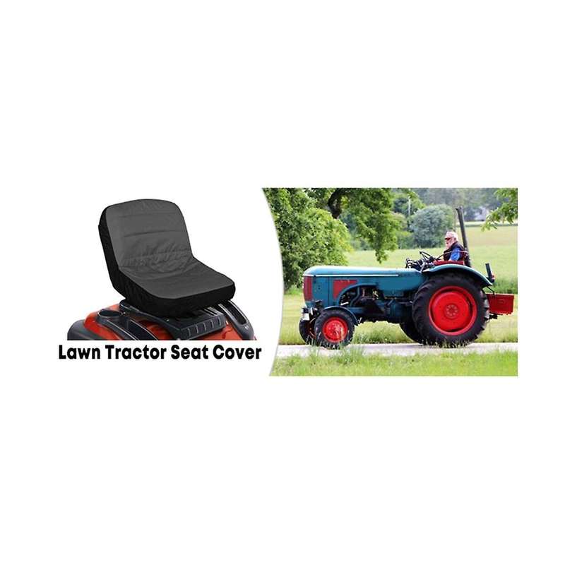 2pack Universal Riding Lawn Mower Tractor Seats Cover Padded Comfort Pad Storage Pouch Medium Black
