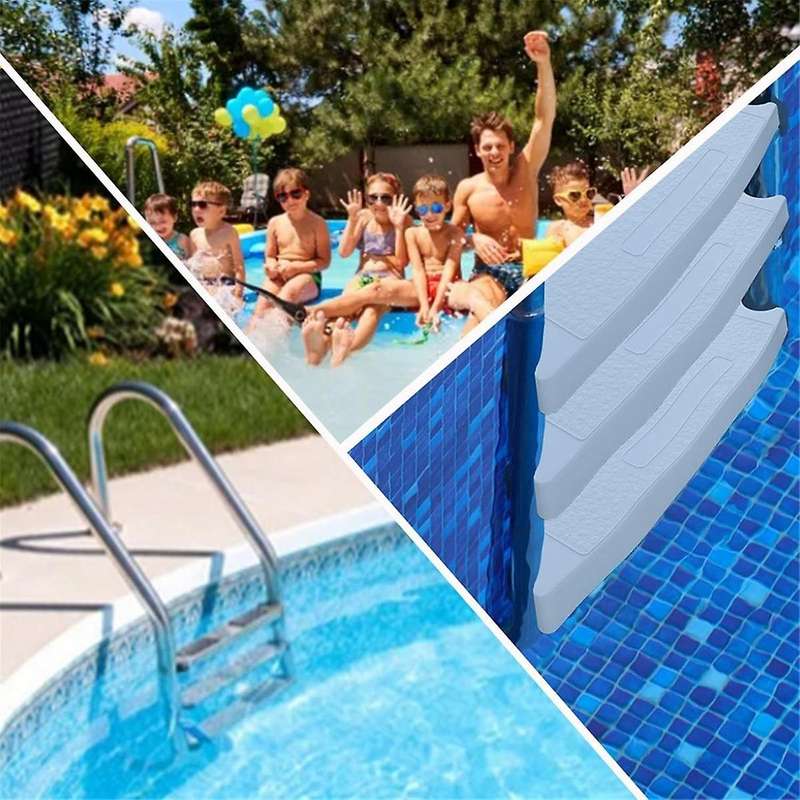 2-Pack Universal Pool Ladder Steps Replacement, 18 Inch Heavy-Duty Molded Plastic Swimming Pool Ladd