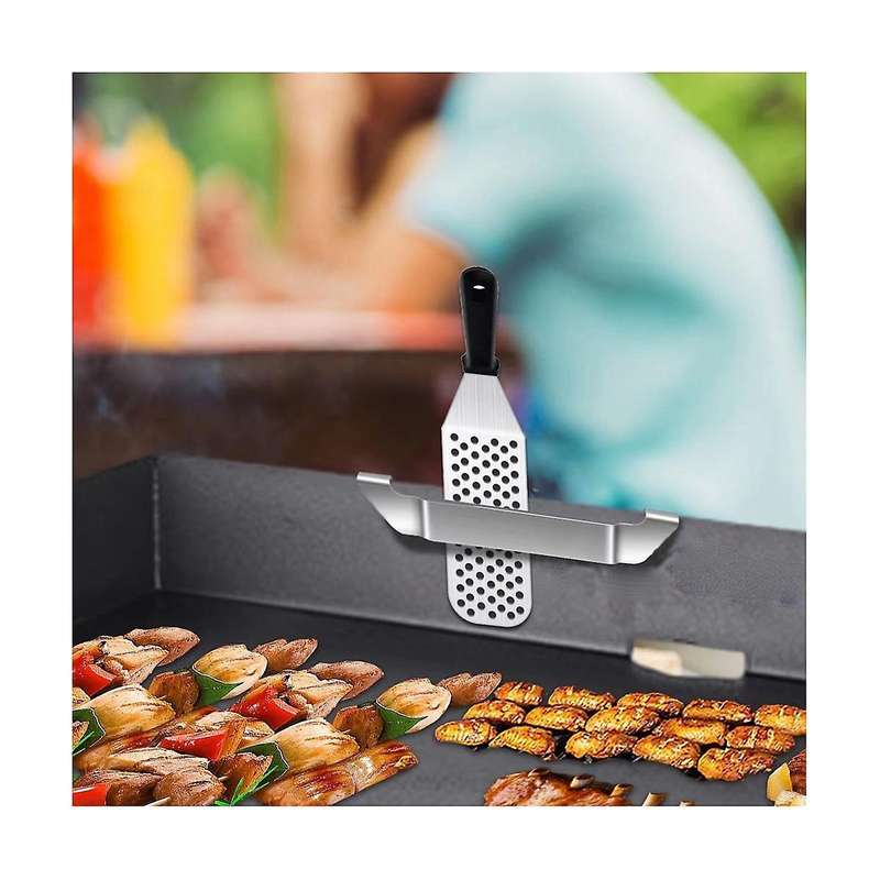 2Pack Stainless Steel Griddle Spatula Stand,Grill Barbecue Tool Rack Hold Rack Griddle Accessories