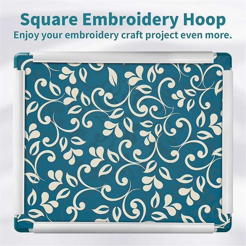 2-Pack Square Embroidery Hoops, Plastic Crossstitch Snap Frame, Embroidery Universal Clip Frame Set,