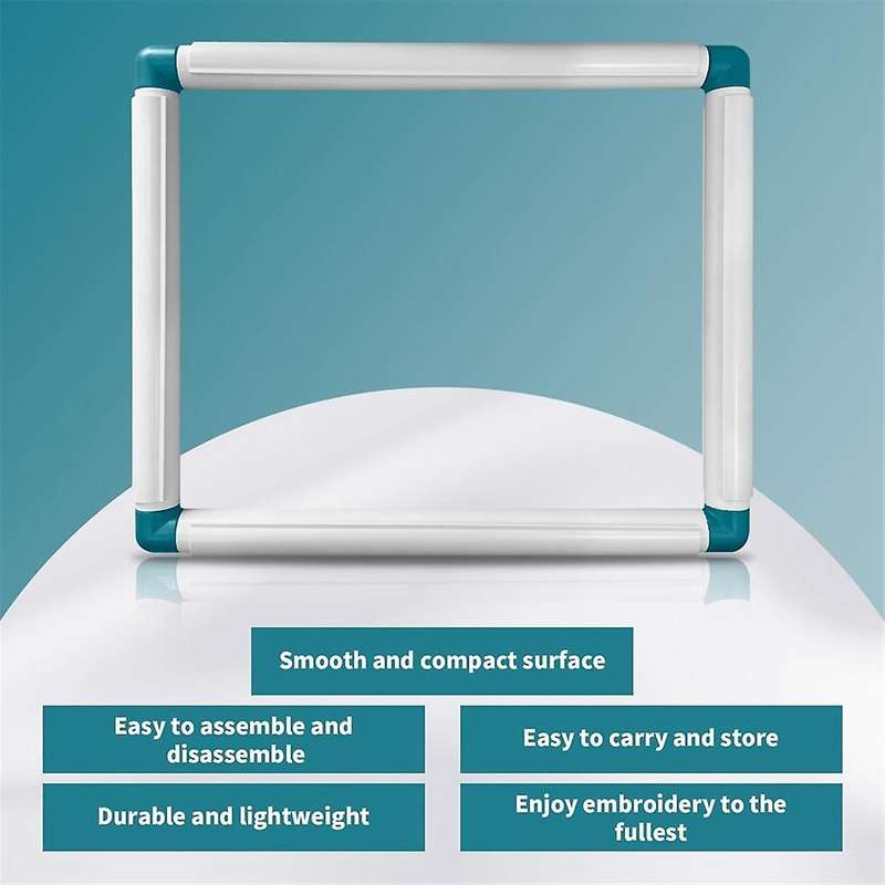 2-Pack Square Embroidery Hoops, Plastic Crossstitch Snap Frame, Embroidery Universal Clip Frame Set,