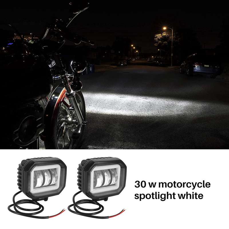 2pc 30w Motorcycle Spotlights White,4inch Motorcycle Fog Light Lamp Motorcycle Headlight Led Auxili