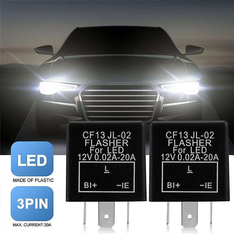 2pc 12v 3pin Car Flasher Relay Cf13 Jl-02 Fix Led Light Turn Signal Indicator Flash