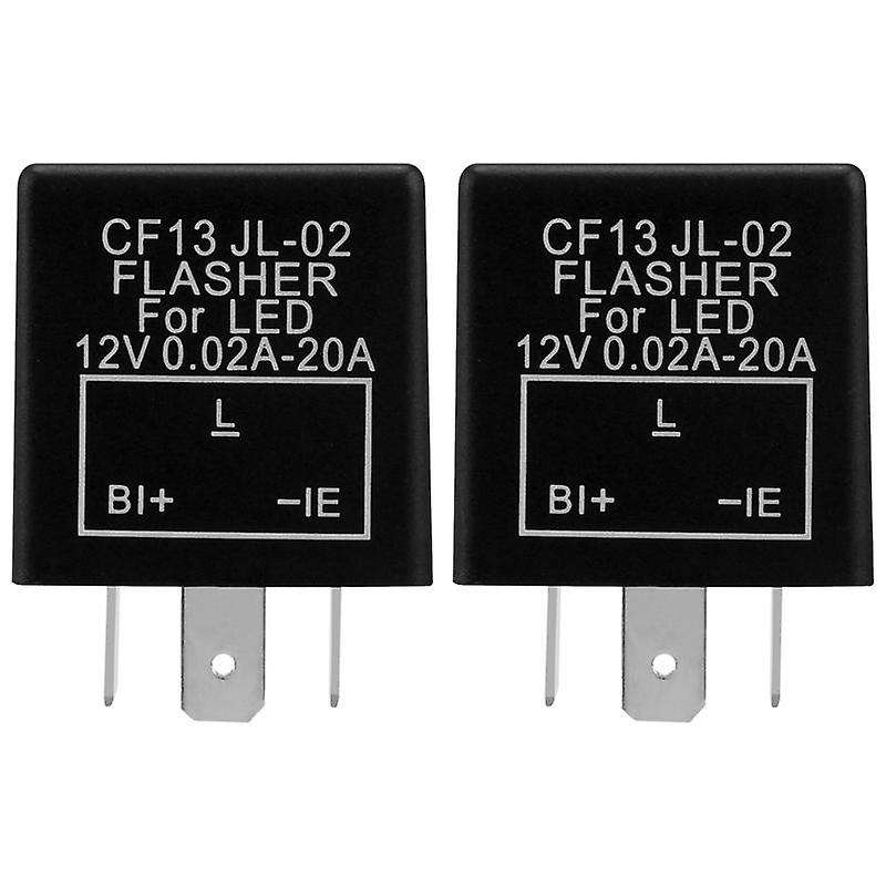 2pc 12v 3pin Car Flasher Relay Cf13 Jl-02 Fix Led Light Turn Signal Indicator Flash