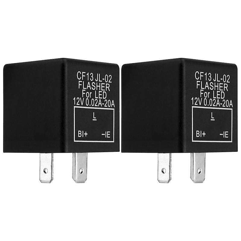 2pc 12v 3pin Car Flasher Relay Cf13 Jl-02 Fix Led Light Turn Signal Indicator Flash