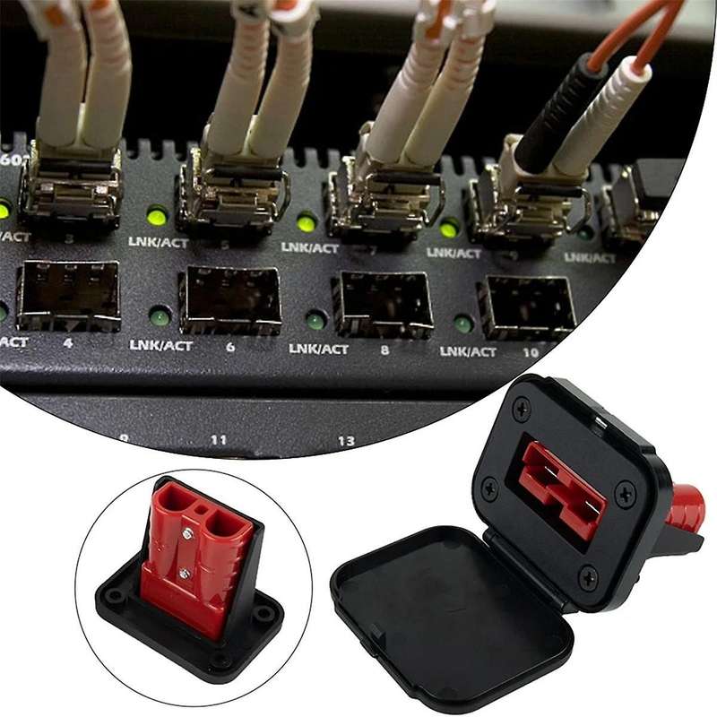 2Pc 50A for Anderson Plug Connector Flush Mount Bracket Panel Cover for Caravan Boat Truck Cable Co