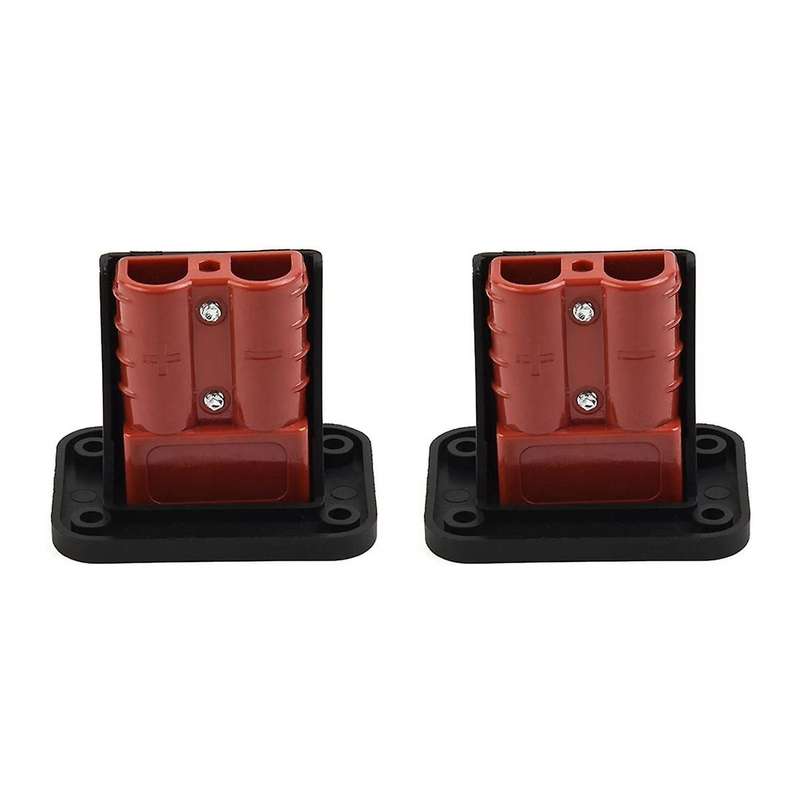 2Pc 50A for Anderson Plug Connector Flush Mount Bracket Panel Cover for Caravan Boat Truck Cable Co