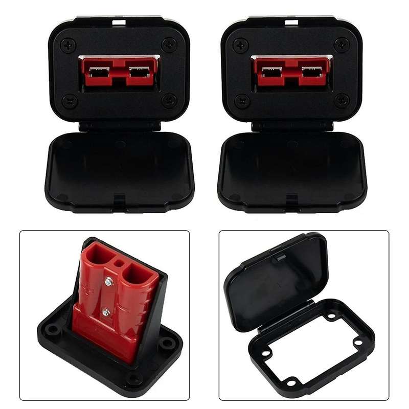 2Pc 50A for Anderson Plug Connector Flush Mount Bracket Panel Cover for Caravan Boat Truck Cable Co