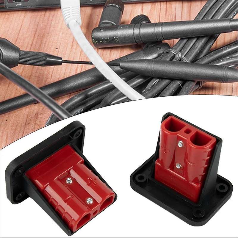 2Pc 50A for Anderson Plug Connector Flush Mount Bracket Panel Cover for Caravan Boat Truck Cable Co