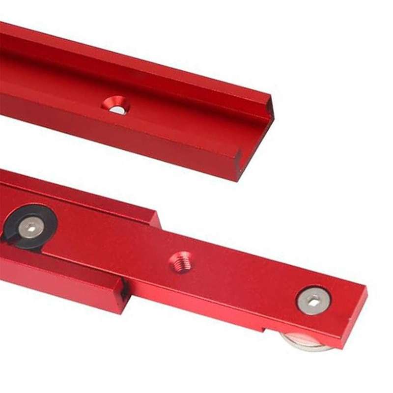 2pc Aluminum 400mm Double-Cut Profile Universal 3/4 T-Track with Predrilled Mounting Holes,30 Type T