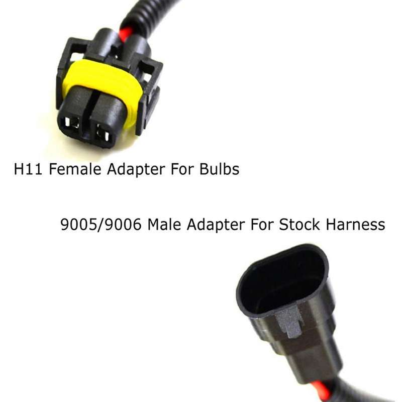 2PC 9006 to H11 H8 Headlight Fog Light Conversion Connector Wiring Harness Plug Cable Socket Connect