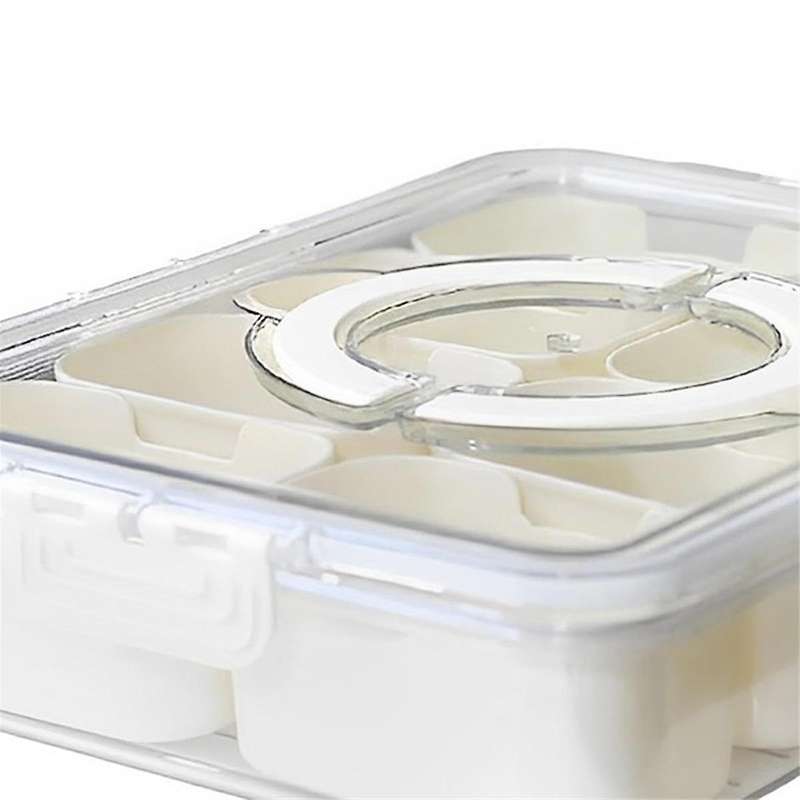 2PC Condiment Jars with Tray with Small Dividers Countertop Spice Organizer Kitchen Storage Containe
