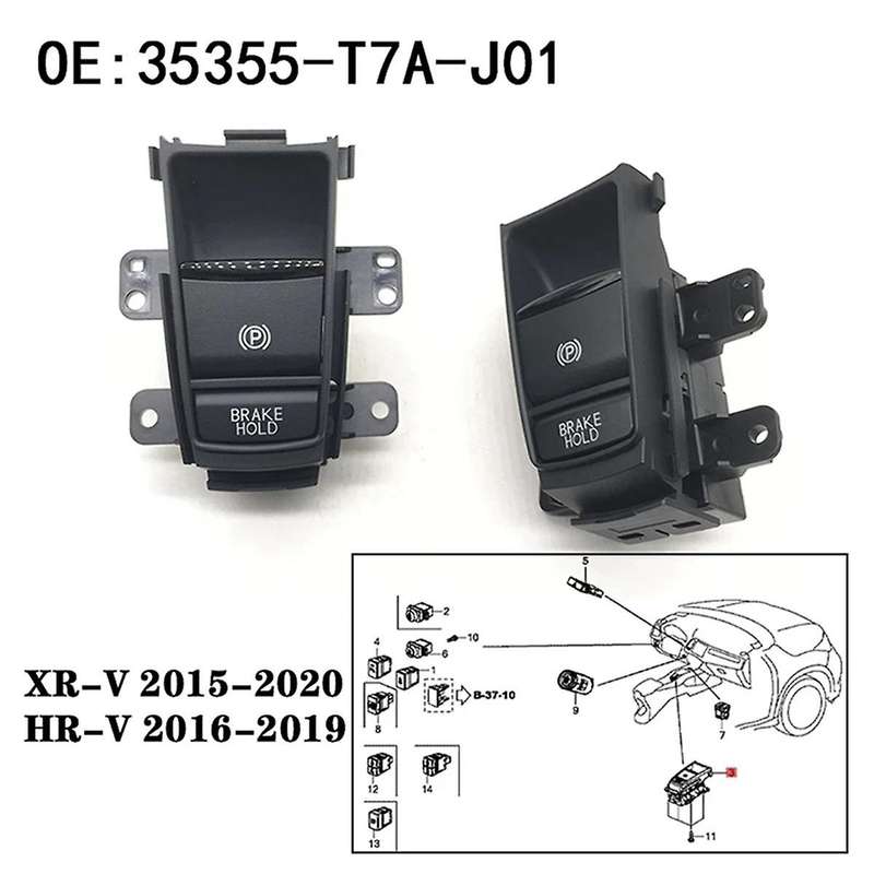 2pc for Brazil Client Auto Hand Brake Button Parking Brake Switch for Xrv -v Xr-v 15-20 35355-t7a-j0