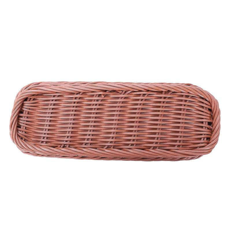 2pc Rattan Plastic Basket Cutlery Basket Rectangular Storage Box