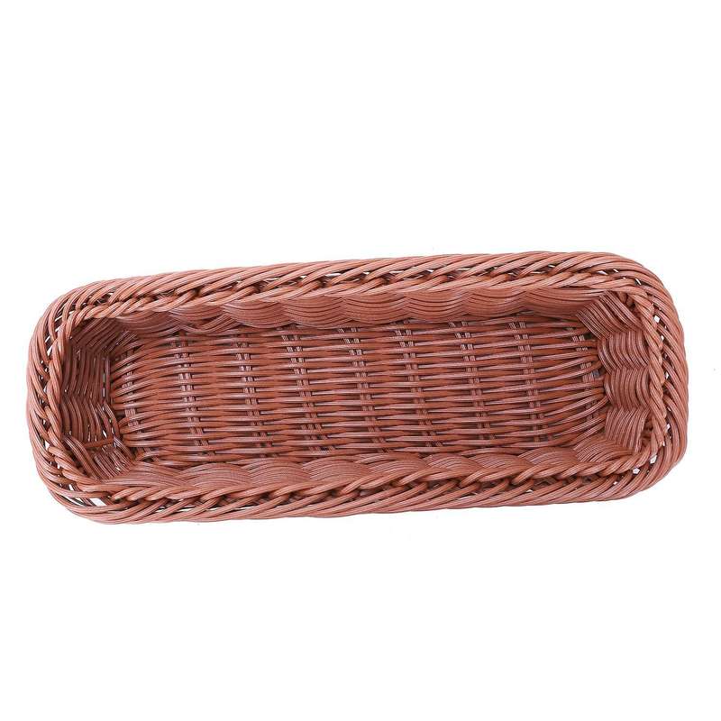 2pc Rattan Plastic Basket Cutlery Basket Rectangular Storage Box
