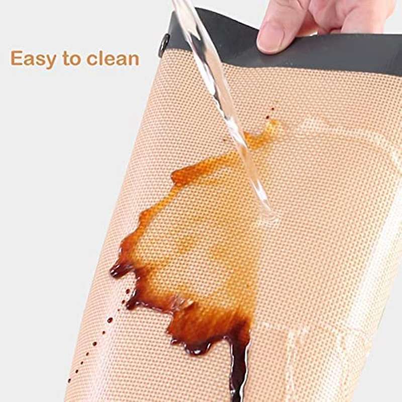 2PC Silicone Fiber Baking Mat with Buckle, & Non Stick, Corners Snap to Form Leakproof Baking