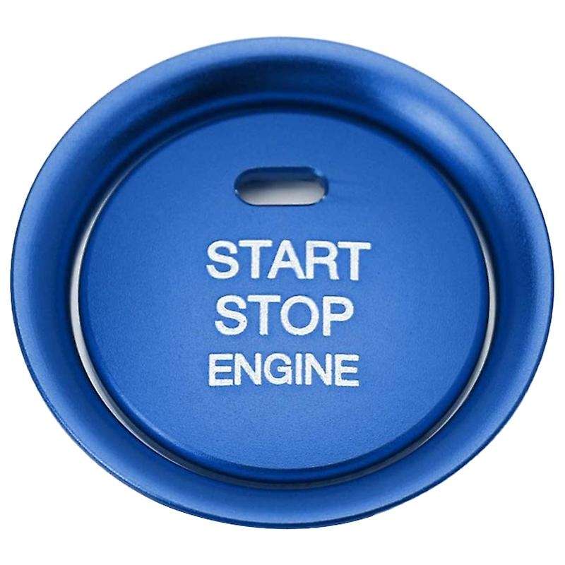 2Pc Set Blue Keyless Engine Push Start Button & Surrounding Decoration Ring Compatible for 3 6 -3 -5