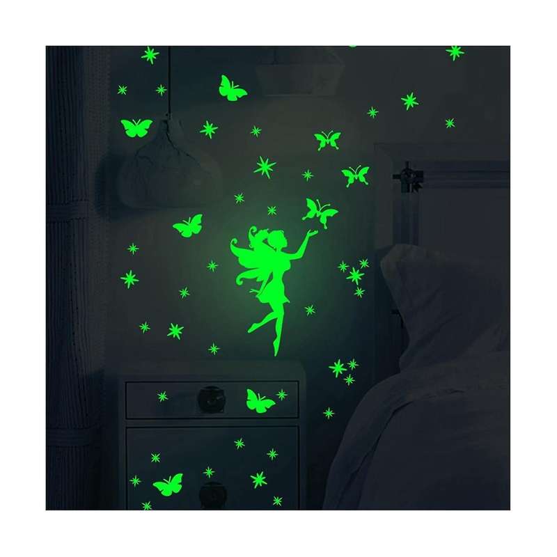 2pc Refrigerator Stickers, Cute Stars Fridge Stickers Glow In The Dark, Fridge Dazzle Decals Decora
