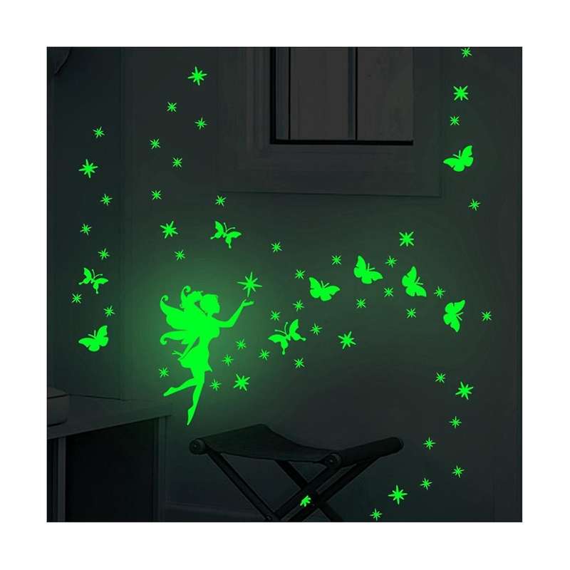 2pc Refrigerator Stickers, Cute Stars Fridge Stickers Glow In The Dark, Fridge Dazzle Decals Decora