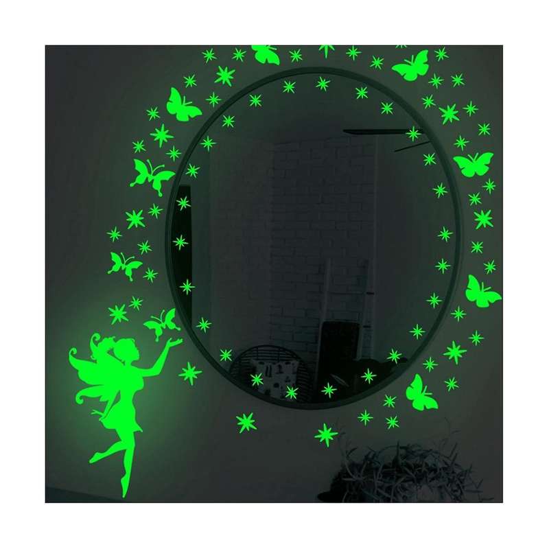 2pc Refrigerator Stickers, Cute Stars Fridge Stickers Glow In The Dark, Fridge Dazzle Decals Decora