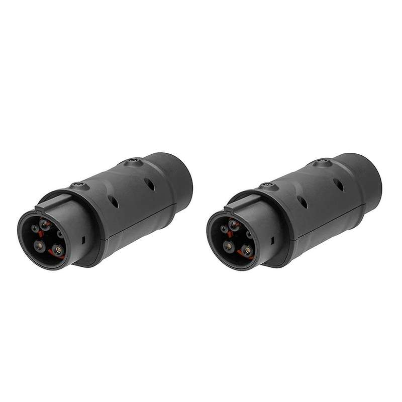2pc Sae Adaptor Iec 62196 2 to J1772 Type 1 Electric Cars Charging Ev Vehicle Charger One Side Conn