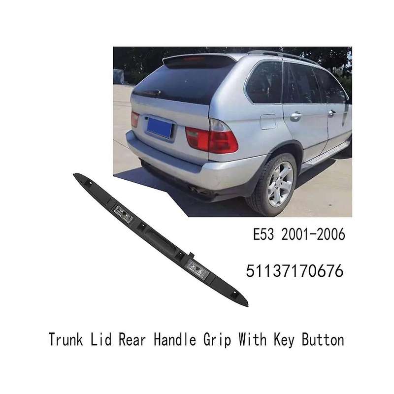 2pc Touring Trunk Lid Rear Handle Grip with Key Button Trunk Lid Rear Handle Grip for X5 E53 2001-2