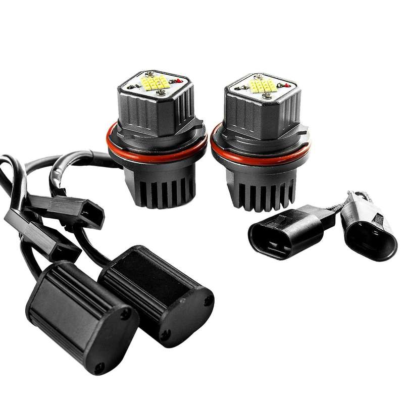 2Pc White Angel Eyes Halo Ring Marker Light Led Bulb Headlight 80W 6000K for - 1 5 7 Series X3 X5 E3