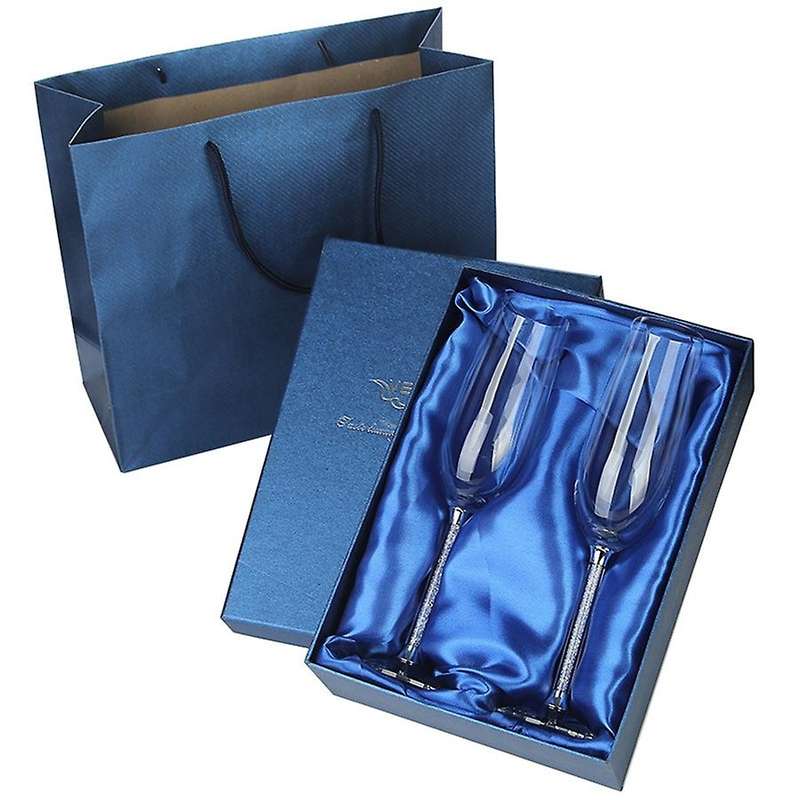 2Pc Wedding Glasses Champagne Crystalline Party Gift Toasting Glass Goblet