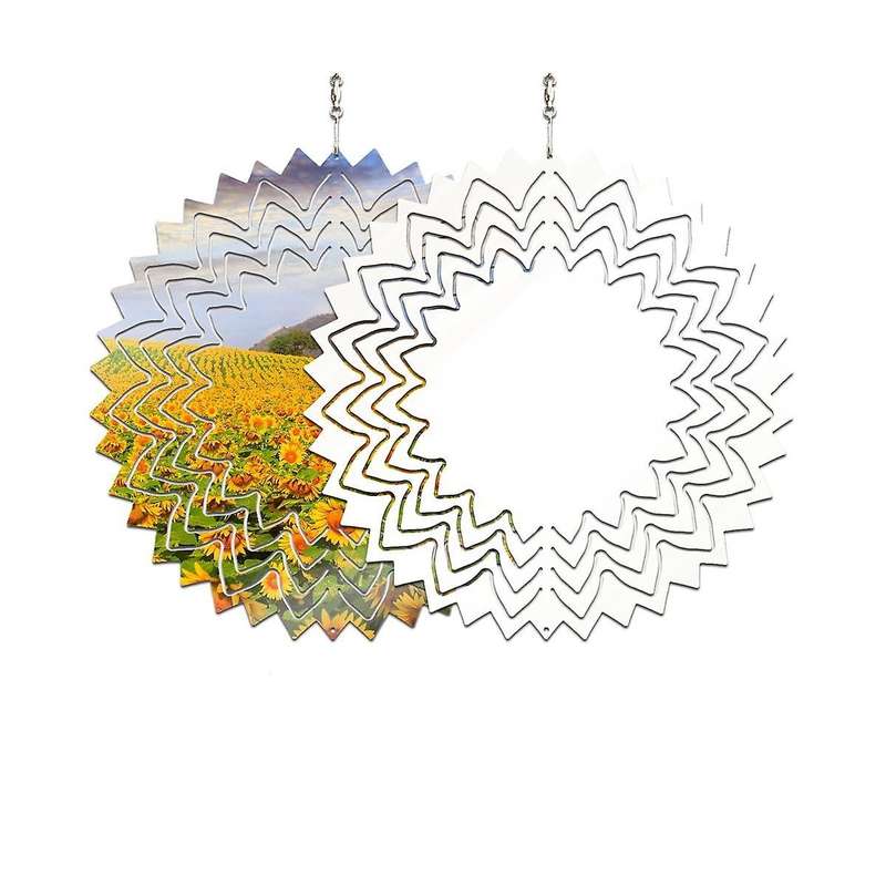 2pcs 10 Inch Sublimation Wind Spinner Blanks 3d Garden Wind Spinners Sublimation Blanks Double Side