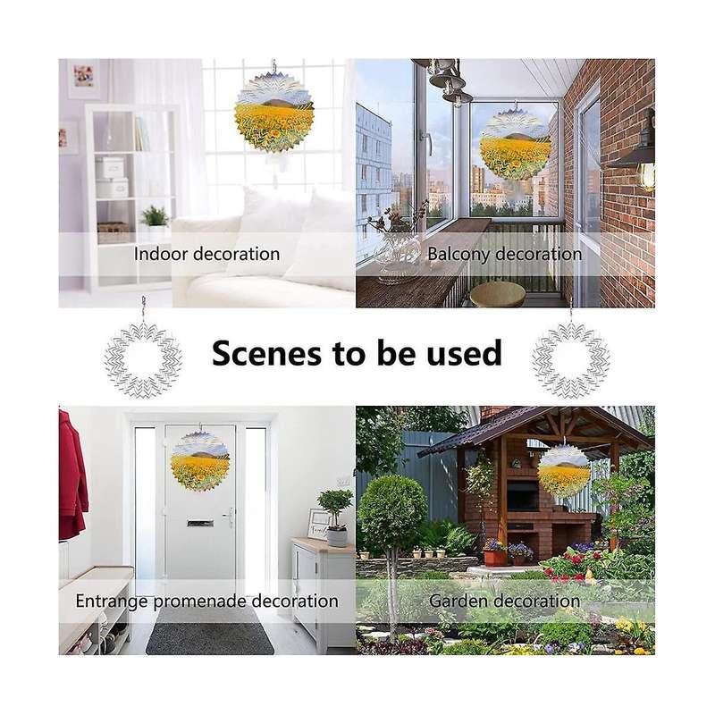 2pcs 10 Inch Sublimation Wind Spinner Blanks 3d Garden Wind Spinners Sublimation Blanks Double Side