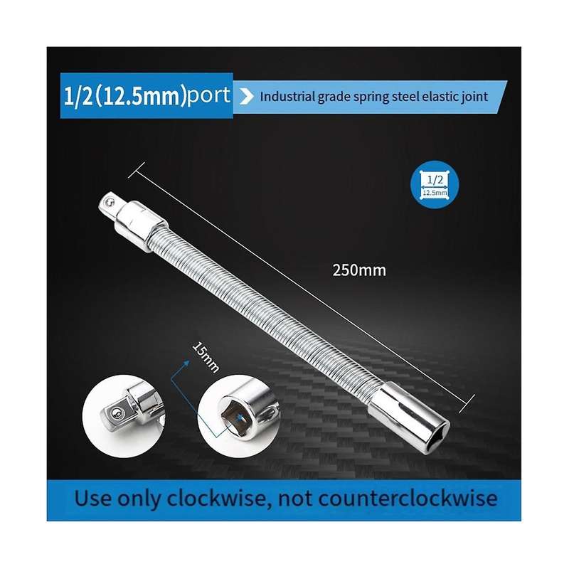 2pcs 1/2'12.5mm Sleeve Extension Rod Elastic Connecting Rod Universal Connecting Rod Flexible Shaft