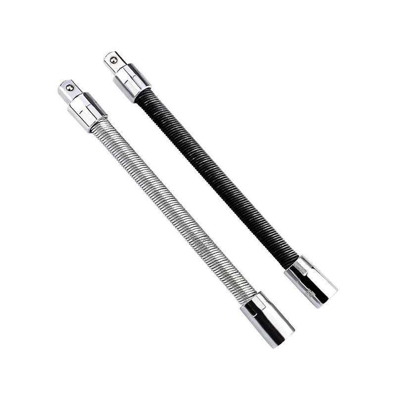 2pcs 1/2'12.5mm Sleeve Extension Rod Elastic Connecting Rod Universal Connecting Rod Flexible Shaft