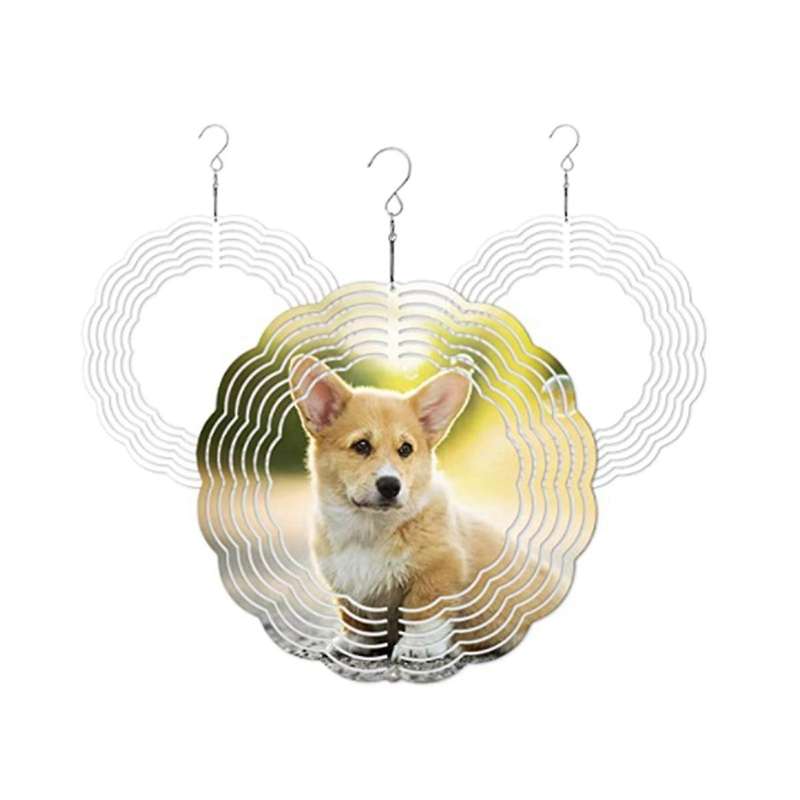 2pcs 10 Inch Sublimation Wind Spinner Blanks 3d Wind Spinners Hanging Wind Spinner for Indoor Outdo