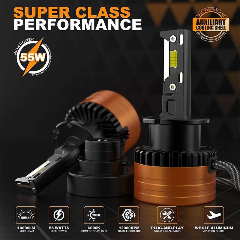 2Pcs 110W 3-Copper Tubes V31 LED for New D Series Car LED Headlight Bulb 10000LM 6500K D2/D2S