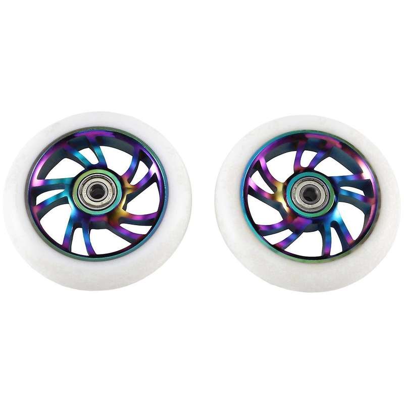 2pcs 110mm Scooter Wheels Replacement Aluminum Wear-resistant Pu Stunt Scooter Parts Kick Scooter Ac