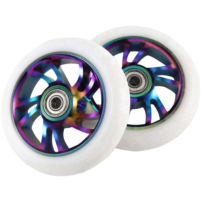 2pcs 110mm Scooter Wheels Replacement Aluminum Wear-resistant Pu Stunt Scooter Parts Kick Scooter Ac