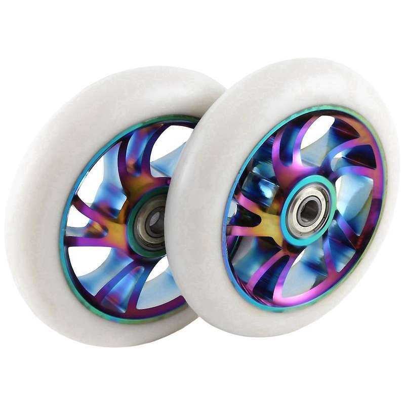 2pcs 110mm Scooter Wheels Replacement Aluminum Wear-resistant Pu Stunt Scooter Parts Kick Scooter Ac