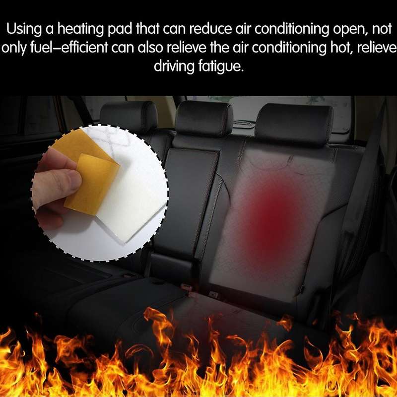 2Pcs 12V Car Carbon Fiber Heater Heating Pads Heater Elements Winter Warmer Heated Car Cushion Cover