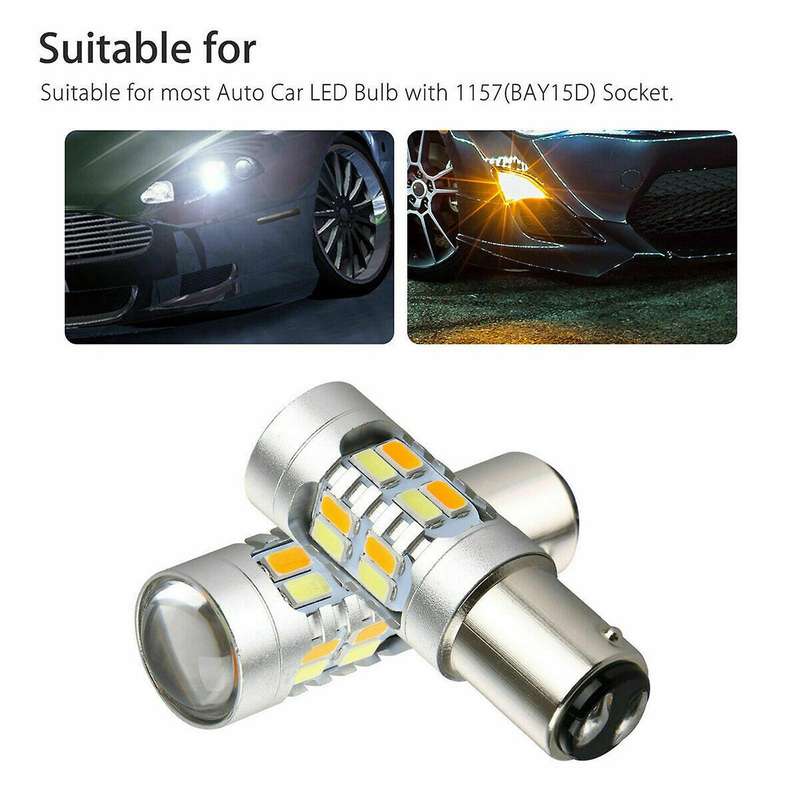 2PCS 1157 BAY15D P21/5W 5630 Dual Color LED Bulb Canbus Car Turn Signal Lamp