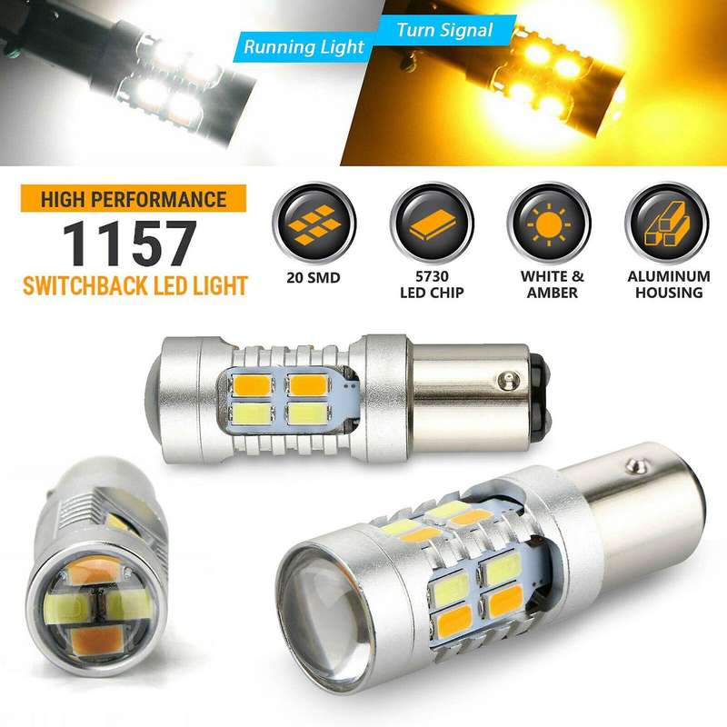 2PCS 1157 BAY15D P21/5W 5630 Dual Color LED Bulb Canbus Car Turn Signal Lamp