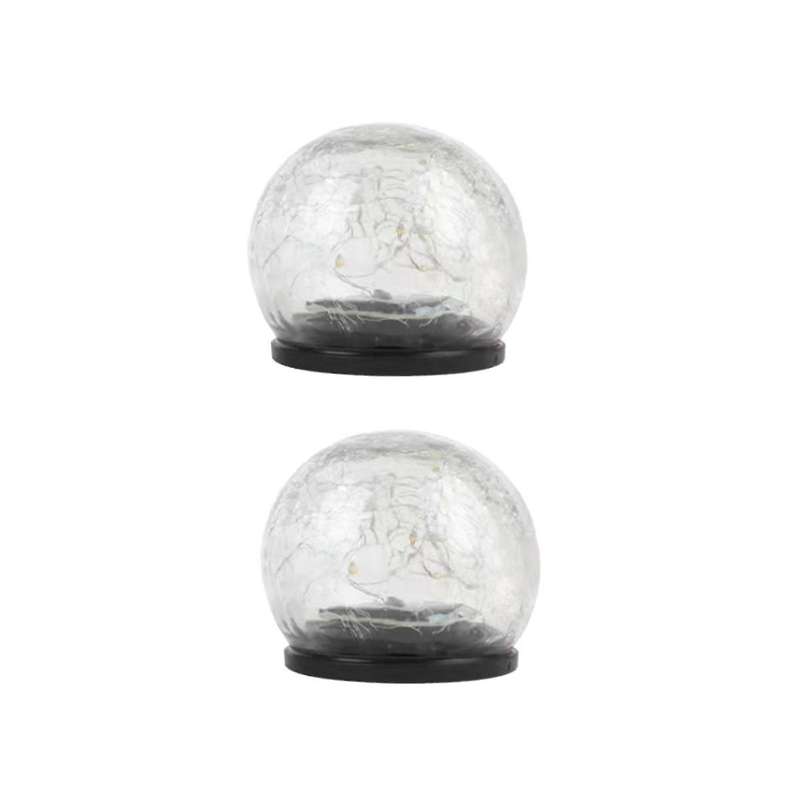 2pcs 12cm Solar Crack Ground Ball Outdoor Waterproof Balcony Garden Court Landscape Outdoor/garden
