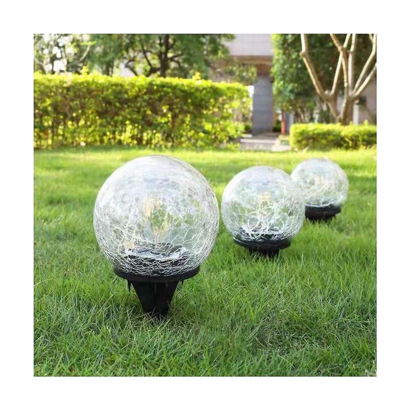 2pcs 12cm Solar Crack Ground Ball Outdoor Waterproof Balcony Garden Court Landscape Outdoor/garden