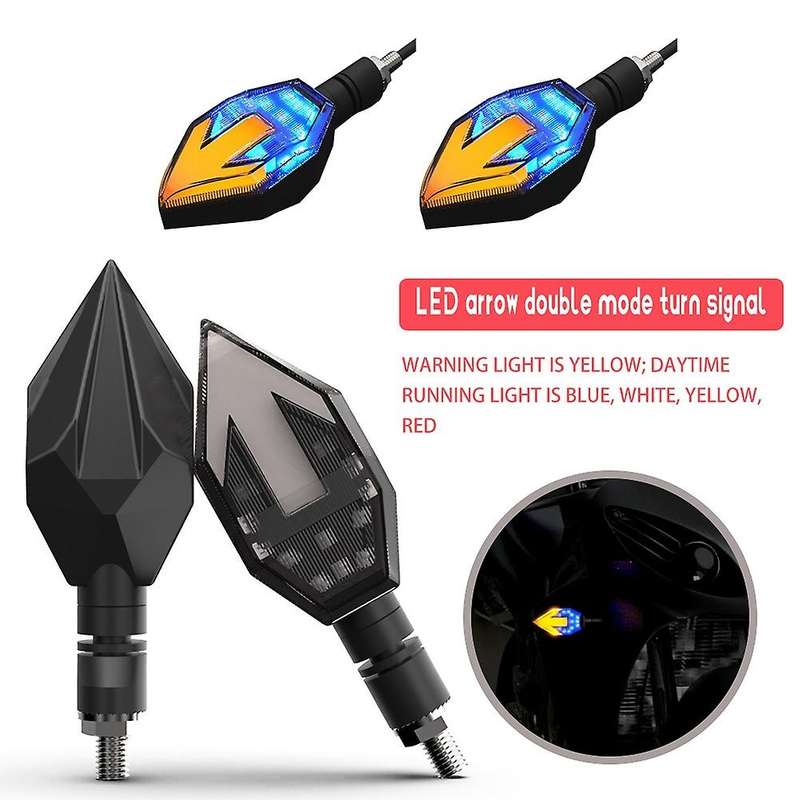 2Pcs 12V Motorcycle Side Light LED Signal Lamp ArrowShape Moto Motorcycle Turn Signal Indicators Tur