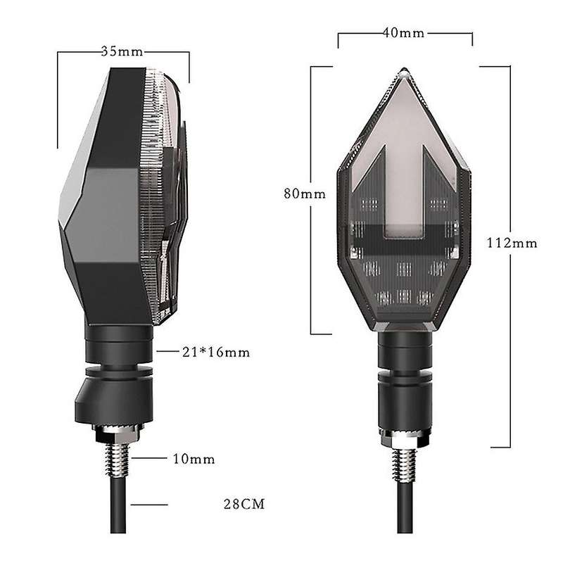 2Pcs 12V Motorcycle Side Light LED Signal Lamp ArrowShape Moto Motorcycle Turn Signal Indicators Tur