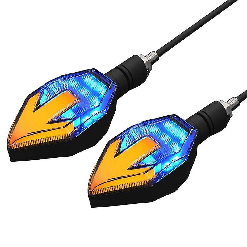 2Pcs 12V Motorcycle Side Light LED Signal Lamp ArrowShape Moto Motorcycle Turn Signal Indicators Tur