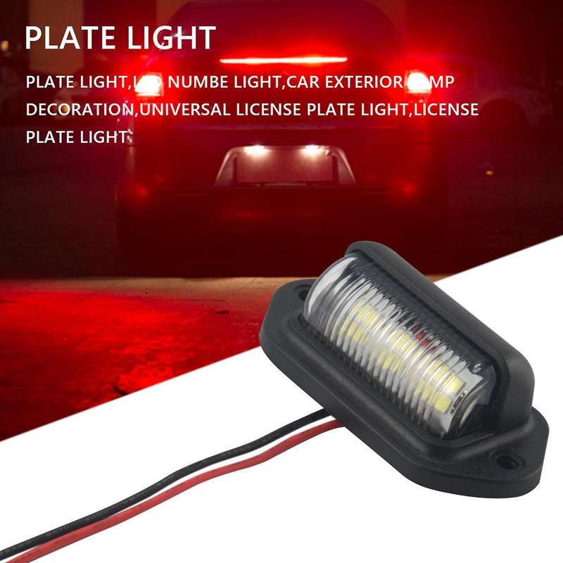2Pcs 12V LED Number License Plate Light for Car Boats Motorcycle Automotive Aircraft RV Truck Trail
